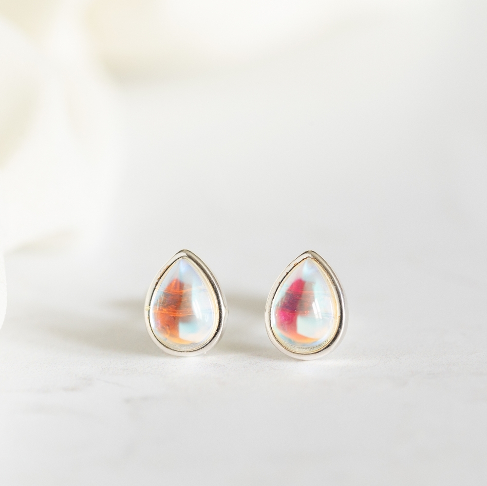 Silver Tear Drop Earrings (S925) - Picture 3 of 7